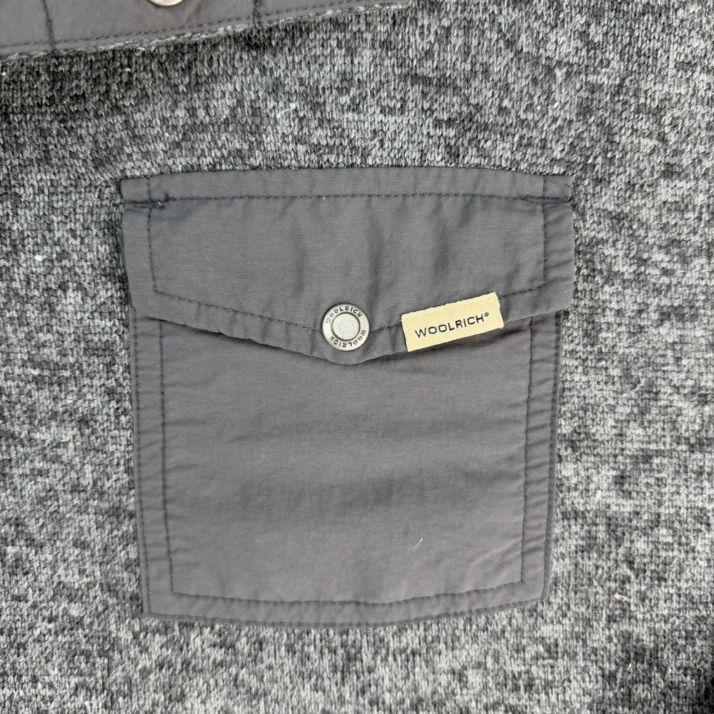 Woolrich Sweater Mens XL Gray Polyester Collared Henley Knit Pullover Casual